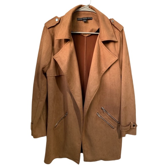 HYFVE Jackets & Blazers - HYFVE Women’s Tan Faux Suede Open Front Blazer Jacket
